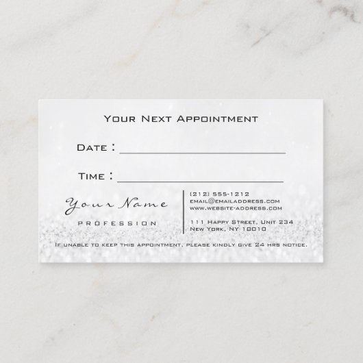 メイクアップアイズレイズホワイトグレーアポイントメントカード 予約カード (裏面)