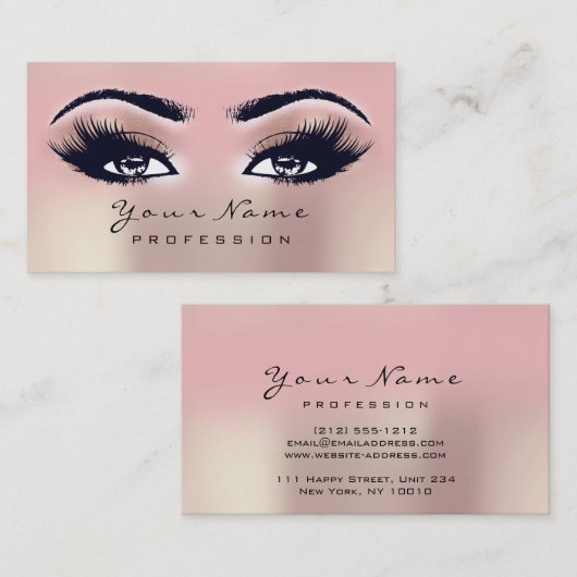 メイクアップアイズレイズ赤面グラデーションバラ 名刺 (正面/裏面)