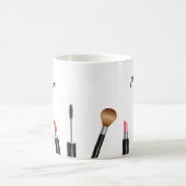 メイクアップアイテムのイラストレーションパーソナライズされたと名前 コーヒーマグカップ (中央)