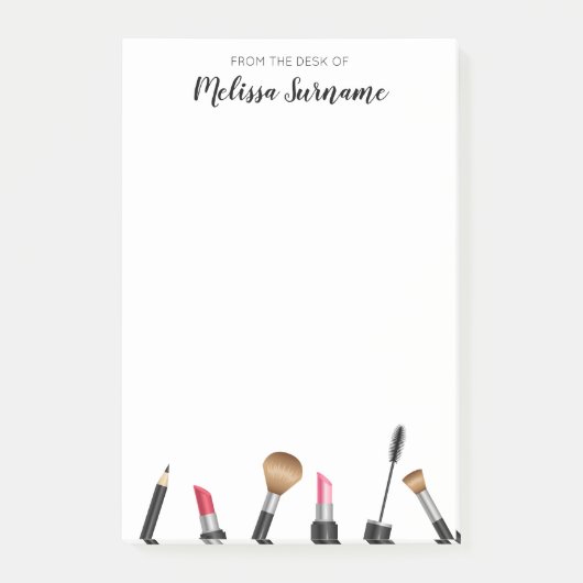 メイクアップアイテムのデザインパーソナライズされたと名前 ポストイット (正面)
