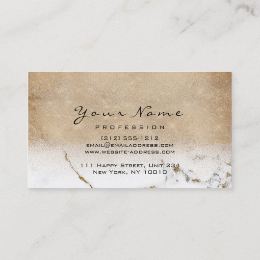 メイクアップアイブロイグラデーションラッシュグリッター金ゴールド大理石 名刺 (裏面)