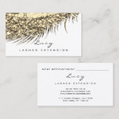 メイクアップアイブロウネームラッシュグリッターガラスホワイト金ゴールド 予約カード (正面/裏面)