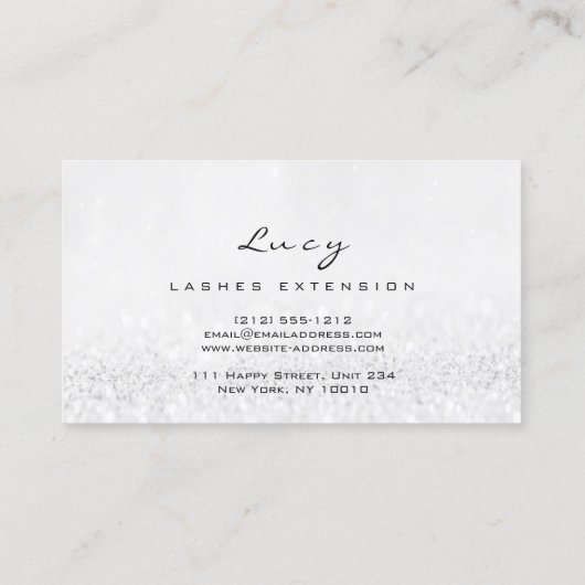 メイクアップアイブロウネームラッシュグリッターグレーシルバーグレー 名刺 (裏面)