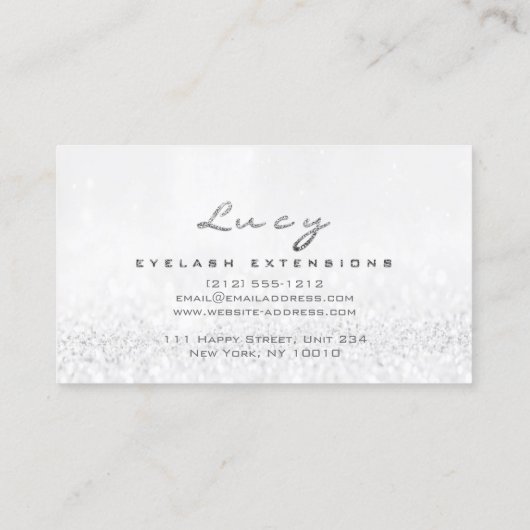 メイクアップアイブロウネームラッシュグリッターグレーシルバー 名刺 (裏面)