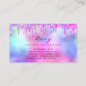 メイクアップアイブロウネームラッシュグリッターピンクドリップ 名刺 (裏面)