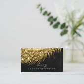 メイクアップアイブロウネームラッシュグリッターメタルブラック金ゴールド 名刺 (スタンド正面)