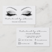 メイクアップアイブロウレイズグリッターシルバーグレーホワイト 名刺 (正面/裏面)