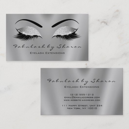 メイクアップアイブロウレイズグリッターブラックグレーシルバー 名刺 (正面/裏面)