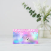 メイクアップアイブロウ名まぶし明るい赤紫色ピンクドリップ 名刺 (スタンド正面)