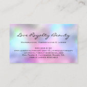 メイクアップアイブロゴラッシュホログラフィックピンク 名刺 (裏面)