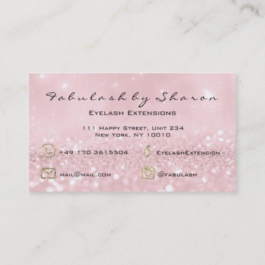 メイクアップアイブロックスエクステンショングリッター金ゴールドピンク 名刺 (裏面)