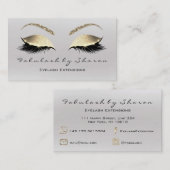 メイクアップアイブロックスラッシュズグリッターダイヤモンドグレーラグジュアリー 名刺 (正面/裏面)