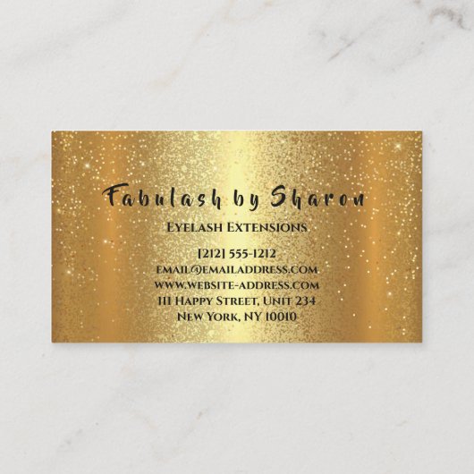 メイクアップアイブロックスラッシュズグリッタードリップVIP金ゴールド 名刺 (裏面)