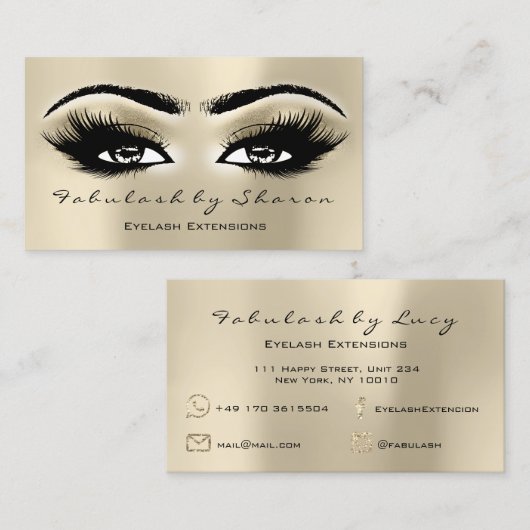 メイクアップアイブロッシュエクステンショングリッターオープンアイズ 名刺 (正面/裏面)