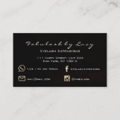 メイクアップアイブロッシュエクステンショングリッターブラック金ゴールド 名刺 (裏面)