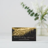 メイクアップアイブロッシュエクステンショングリッターブラック金ゴールド 名刺 (スタンド正面)