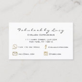 メイクアップアイブロッシュエクステンショングリッターホワイト金ゴールド 名刺 (裏面)