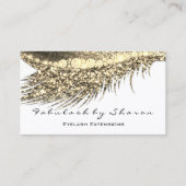 メイクアップアイブロッシュエクステンショングリッターホワイト金ゴールド 名刺 (正面)