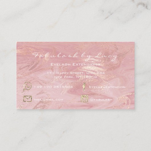 メイクアップアイブロッシュエクステンショングリッターマーブルピンク 名刺 (裏面)