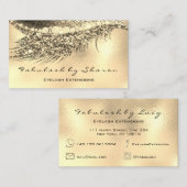 メイクアップアイブロッシュエクステンショングリッタールクス金ゴールド 名刺 (正面/裏面)