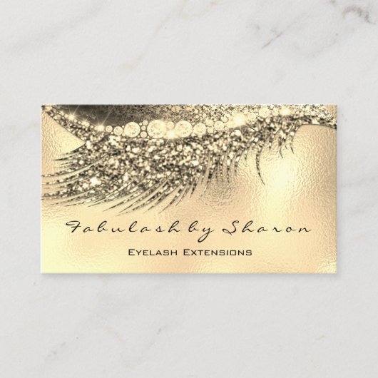 メイクアップアイブロッシュエクステンショングリッタールクス金ゴールド 名刺 (正面)