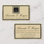 メイクアップアイラッシュイベントプランナーロゴモダン金ゴールド 名刺 (正面/裏面)