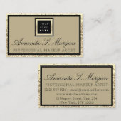 メイクアップアイラッシュイベントプランナーロゴ王室の金ゴールド 名刺 (正面/裏面)