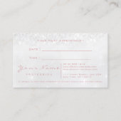 メイクアップアイラッシュグリッターピンクグレーアポイントメントカード 予約カード (裏面)