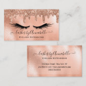 メイクアップアイラッシュスパークルグリッタードリップ赤面金ゴールド 名刺 (正面/裏面)