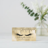 メイクアップアイラッシュスパークルグリッタードリップ赤面金ゴールド 名刺 (スタンド正面)