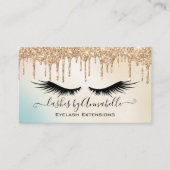 メイクアップアイラッシュスパークル金ゴールドグリッタードリップ 名刺 (正面)