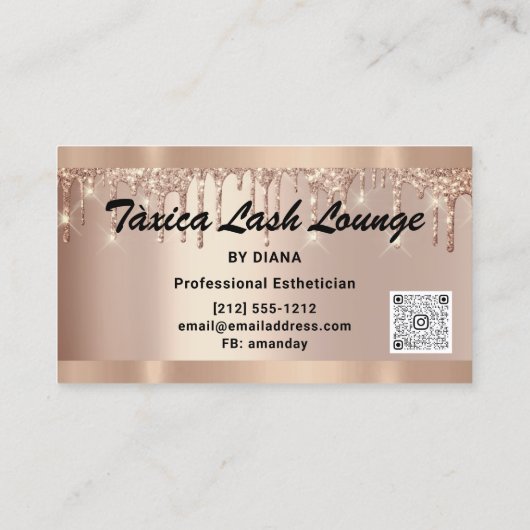 メイクアップアイラッシュバラグリッターQRCODEロゴドリップ 名刺 (裏面)