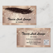 メイクアップアイラッシュバラグリッターQRCODEロゴ紙吹雪 名刺 (正面/裏面)