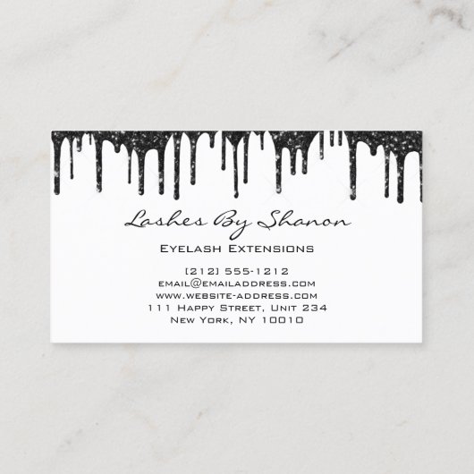 メイクアップアイラッシュブラックドリップスホワイトベリーパープル 名刺 (裏面)