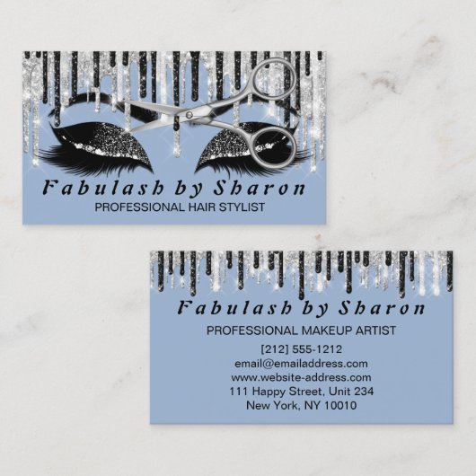 メイクアップアイランドシルバースモークブルーグレー 名刺 (正面/裏面)