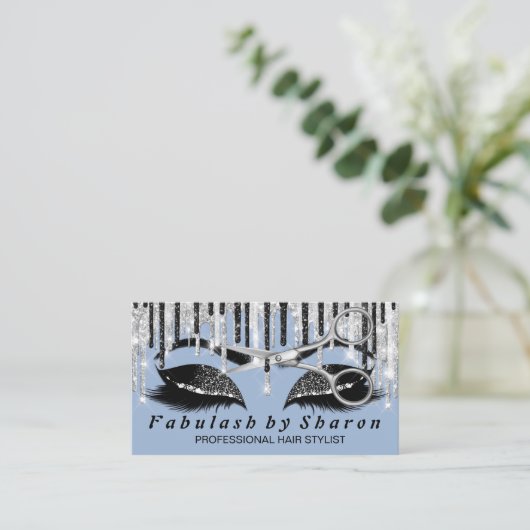 メイクアップアイランドシルバースモークブルーグレー 名刺 (スタンド正面)