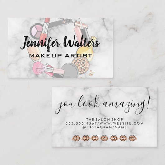 メイクアップアクセサリー |パンチカードロイヤリティ ロイヤリティカード (正面/裏面)