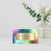 メイクアップアフィリエイトマーケティングホログラフィック虹 名刺 (スタンド正面)