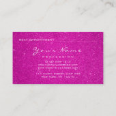 メイクアップアポイントメントまばたきグリッターグレーホットピンク 予約カード (裏面)