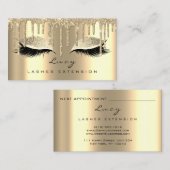 メイクアップアポイントメントカードの点滅グリッターの乾燥金ゴールド 予約カード (正面/裏面)