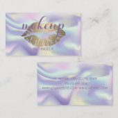 メイクアップアーティスエレガントトの輝く唇ホログラフィック 名刺 (正面/裏面)