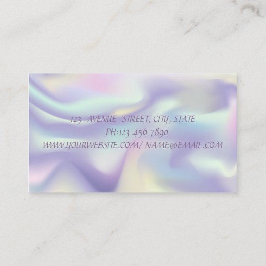 メイクアップアーティスエレガントトの輝く唇ホログラフィック 名刺 (裏面)