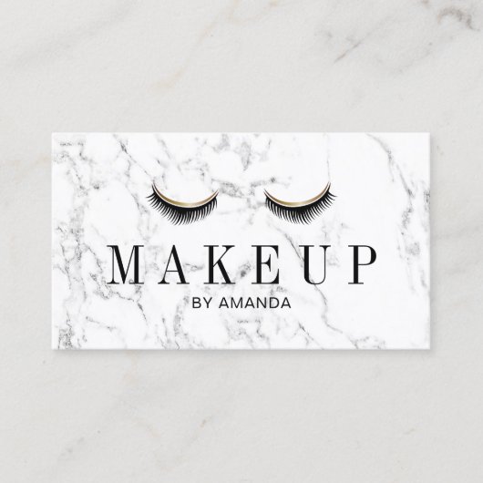 メイクアップアーティスエレガントト大理石美しいサロン 名刺 (正面)
