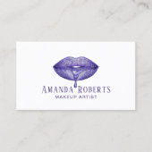 メイクアップアーティスエレガントト紫の滴る唇 名刺 (正面)