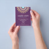 メイクアップアーティスエレガントト金ゴールド華美モチーフ紫 チラシ (手)