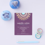 メイクアップアーティスエレガントト金ゴールド華美モチーフ紫 チラシ (シングル)