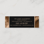 メイクアップアーティスエレガントトAgate黒と金ゴールド大理石 スキニー名刺 (裏面)