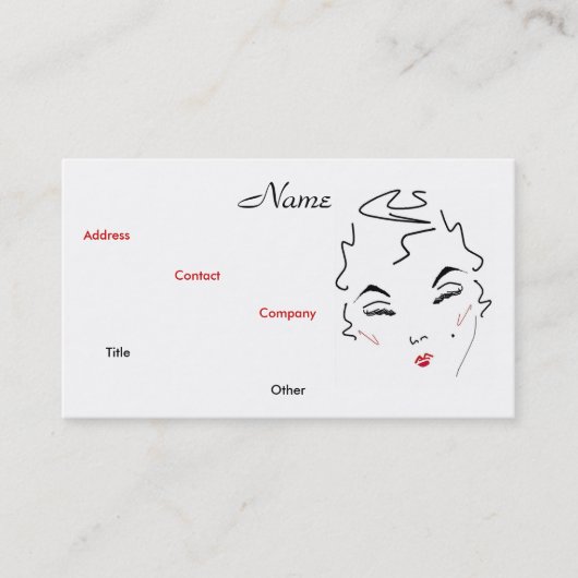 メイクアップアーティスクラシックトLips Vビジネスカード 名刺 (正面)