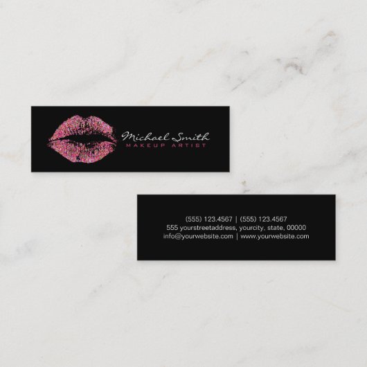 メイクアップアーティススタイリッシュト数々のカラーグリッター唇#9 スキニー名刺 (正面/裏面)