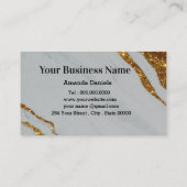 メイクアップアーティストと金ゴールドドリップ大理石ブシン 名刺 (裏面)